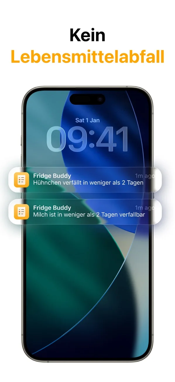 FridgeBuddy-Erinnerungen auf dem iPhone-Sperrbildschirm